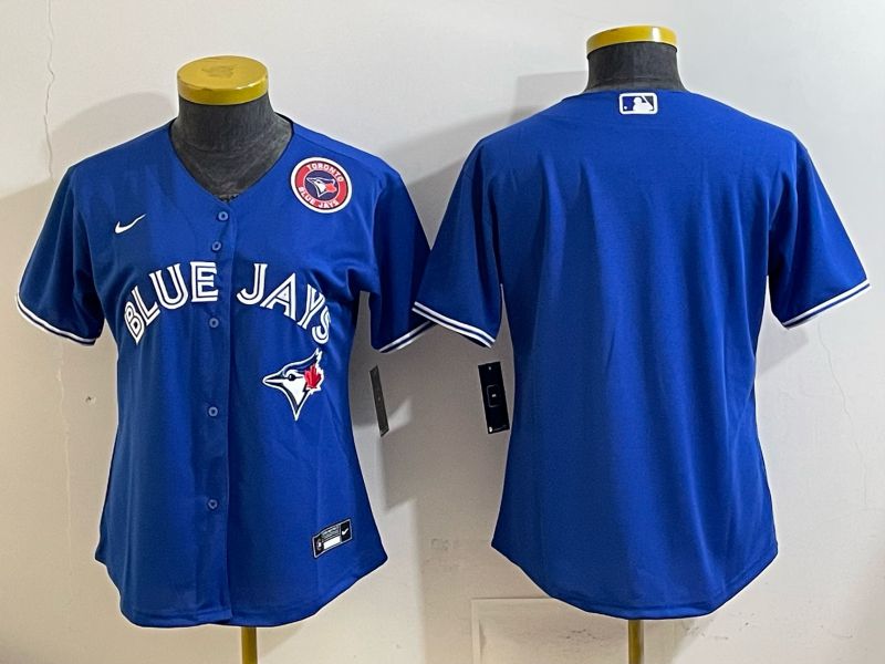 Women 2025 Toronto Blue Jays Blank Blue Game Nike MLB Jersey style 05